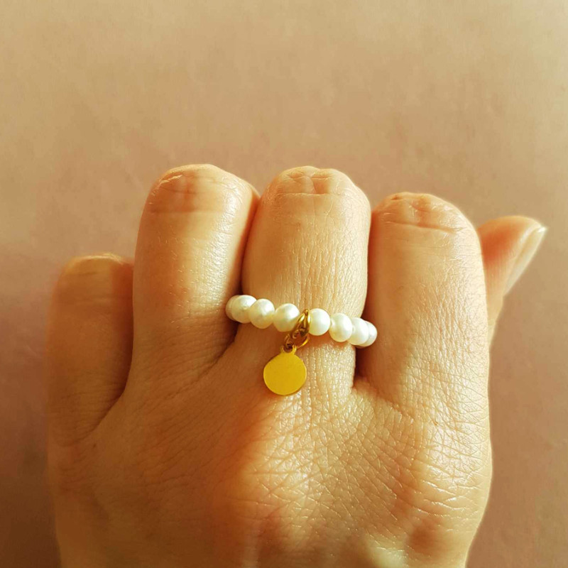 pierścionek  perłowy