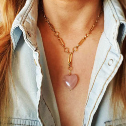 naszyjnik z sercem z kwarcu...