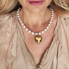 naszyjnik z pereł z dmuchanym sercem