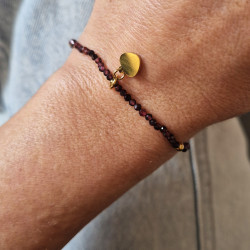 bransoletka z granatami & mini serduszko