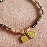 bransoletka z rodonitów & mini serduszko