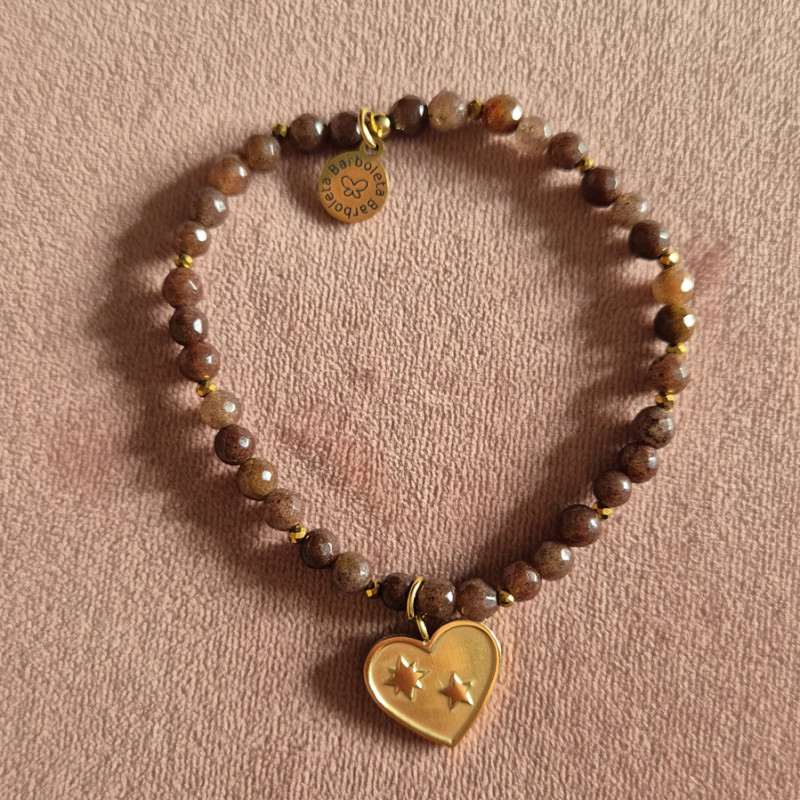 bransoletka z awenturynu z serduszkiem