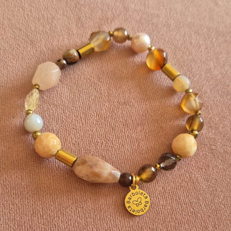 unikatowa bransoletka z ametystem, cytrynem