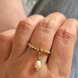 pierścionek  z perełką