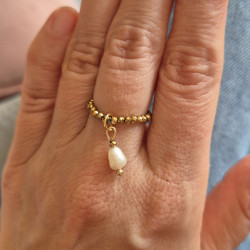 pierścionek  z perełką