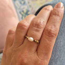 pierścionek  z perełką
