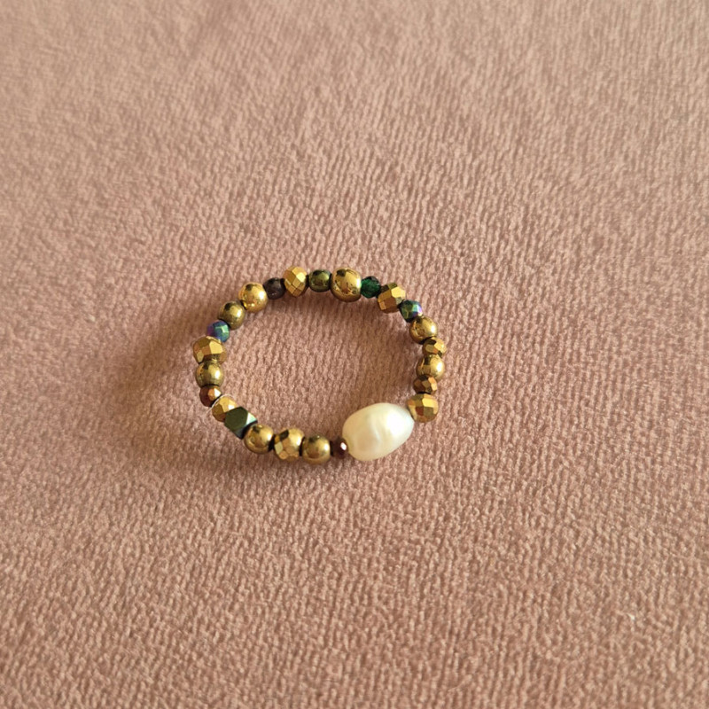 pierścionek  z perełką