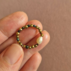 pierścionek  z perełką