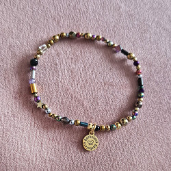 BRANSOLETKA amulet  cytryn turmalin ametyst