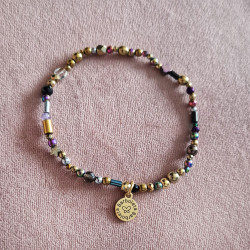 BRANSOLETKA amulet  cytryn turmalin ametyst