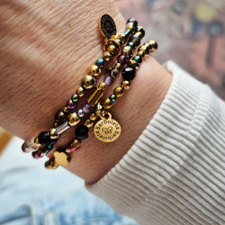 BRANSOLETKA amulet  cytryn turmalin ametyst