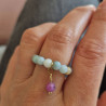 pierścionek amazonitów z rubinem