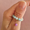 pierścionek amazonitów z rubinem