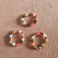 pierścionek z kamieni naturalnych flora