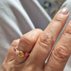 pierścionek z kamieni naturalnych flora