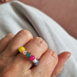 pierścionek z kamieni naturalnych multi