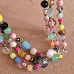 choker Tutti Frutti pink rose
