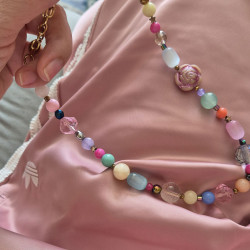 choker Tutti Frutti pink rose