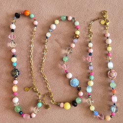 choker Confetti blue rose