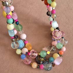 choker Confetti blue rose