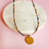 naszyjnik z rodonitu z monetką