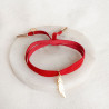 Bransoletka czerwona z piórkiem
