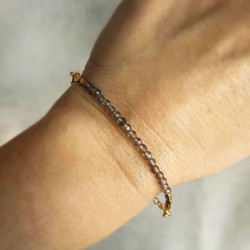 BRANSOLETKA Z KWARCU DYMNEGO