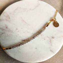 BRANSOLETKA Z KWARCU DYMNEGO