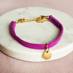 BRANSOLETKA ZAMSZOWA FUKSJA