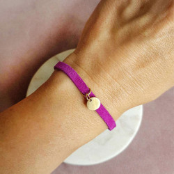 BRANSOLETKA ZAMSZOWA FUKSJA