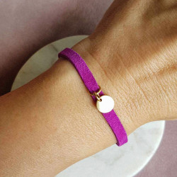 BRANSOLETKA ZAMSZOWA FUKSJA